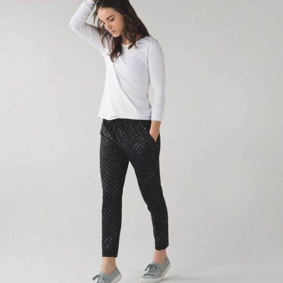 Lululemon Jet Set Pant Lace Play Dark Slate 8 - Picture 12 of 13